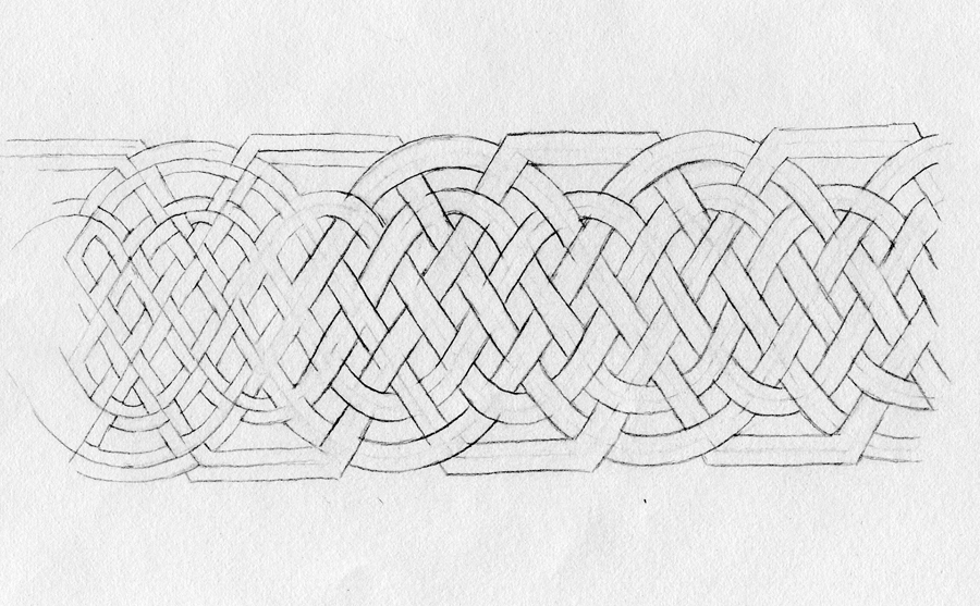 A portion of an infinite knot drawing by Nancy Jacobs.