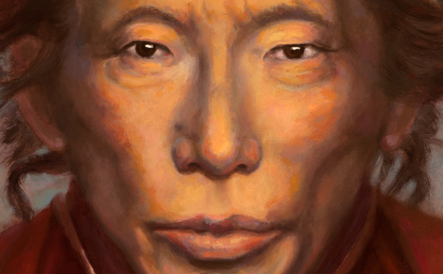  A portion of the oil painting 