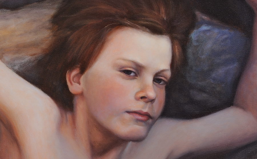 A portion of the oil painting 